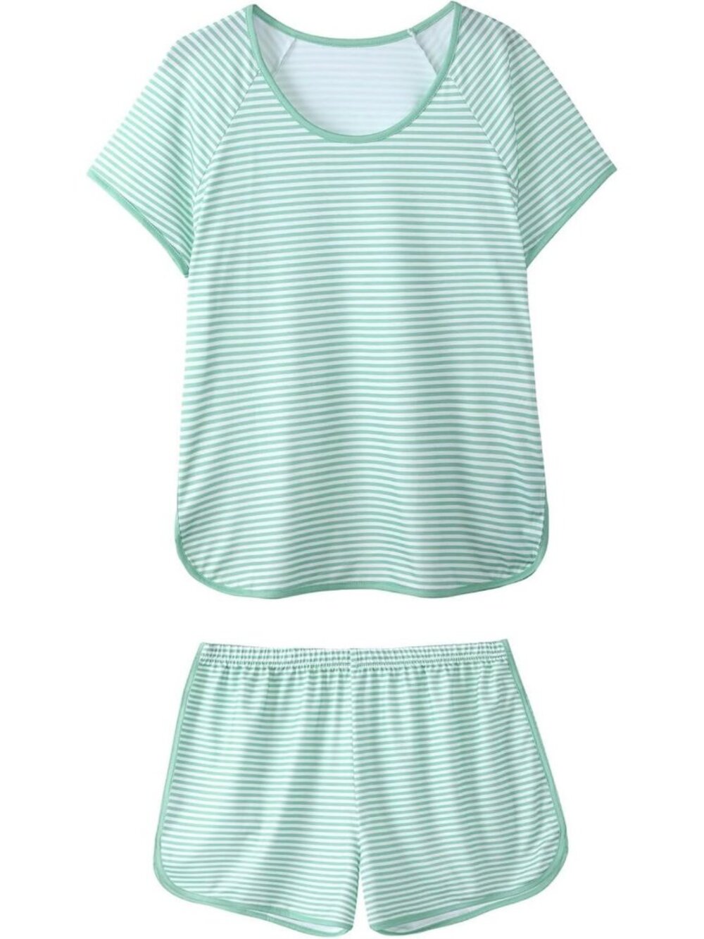 Cozy Striped Pajama Set for Women - Short Sleeve Top & Shorts Sleepwear 2-Piece